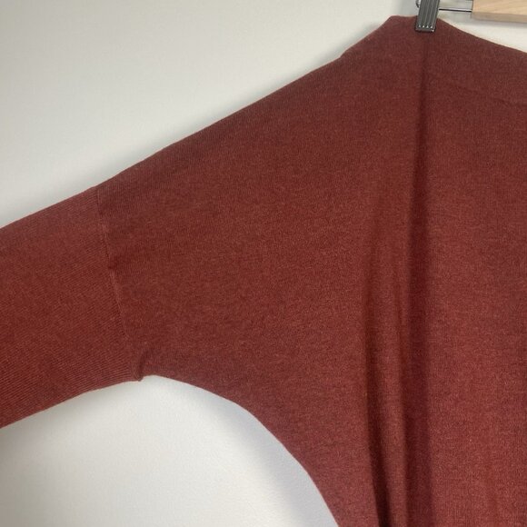 ANTHROPOLOGIE Womens L Redwood Off Shoulder Mini Dress Dolman Sleeve Tie Waist - Picture 5 of 11
